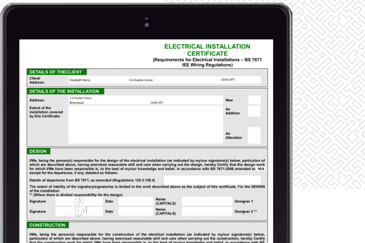 Electrical Contractor Software - Complete your electrical certificates online