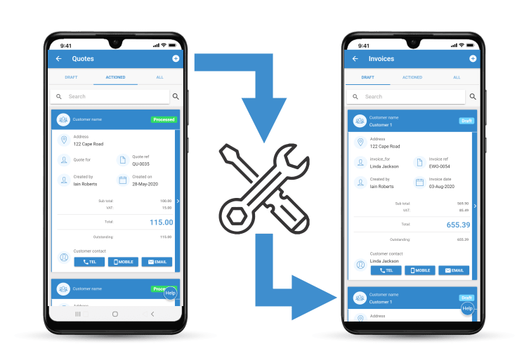 Estimating Software - Convert Quotes to Jobs to Invoices